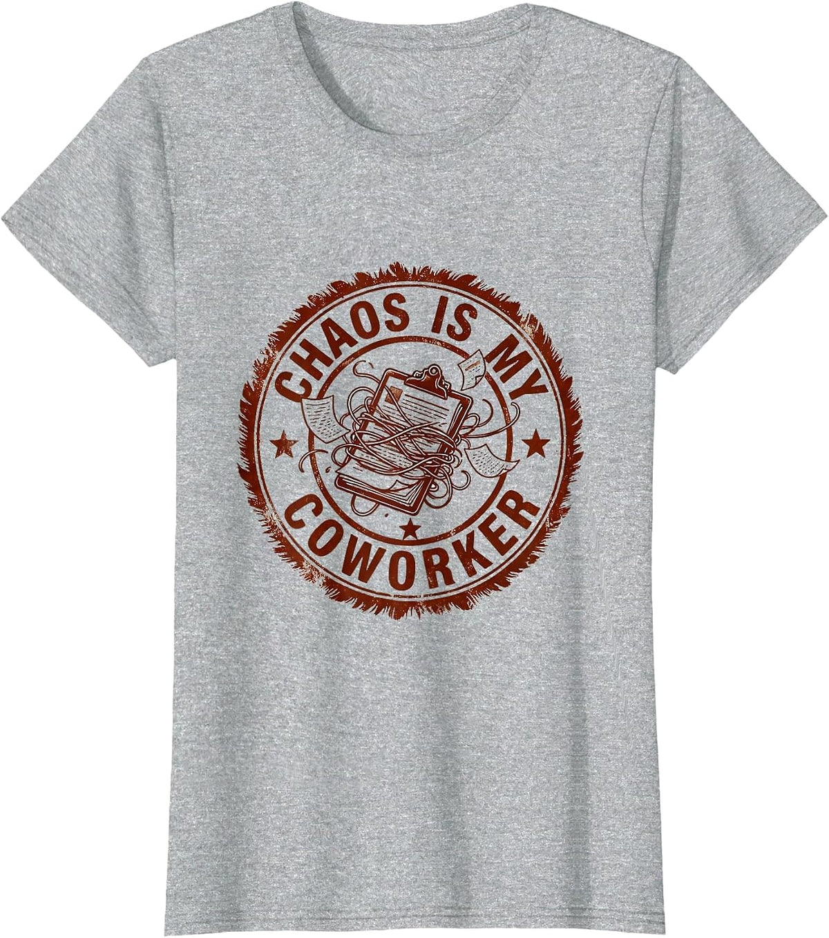 Chaos Is My Coworker Chaos Coordinator Design T-Shirt - Heather Grey