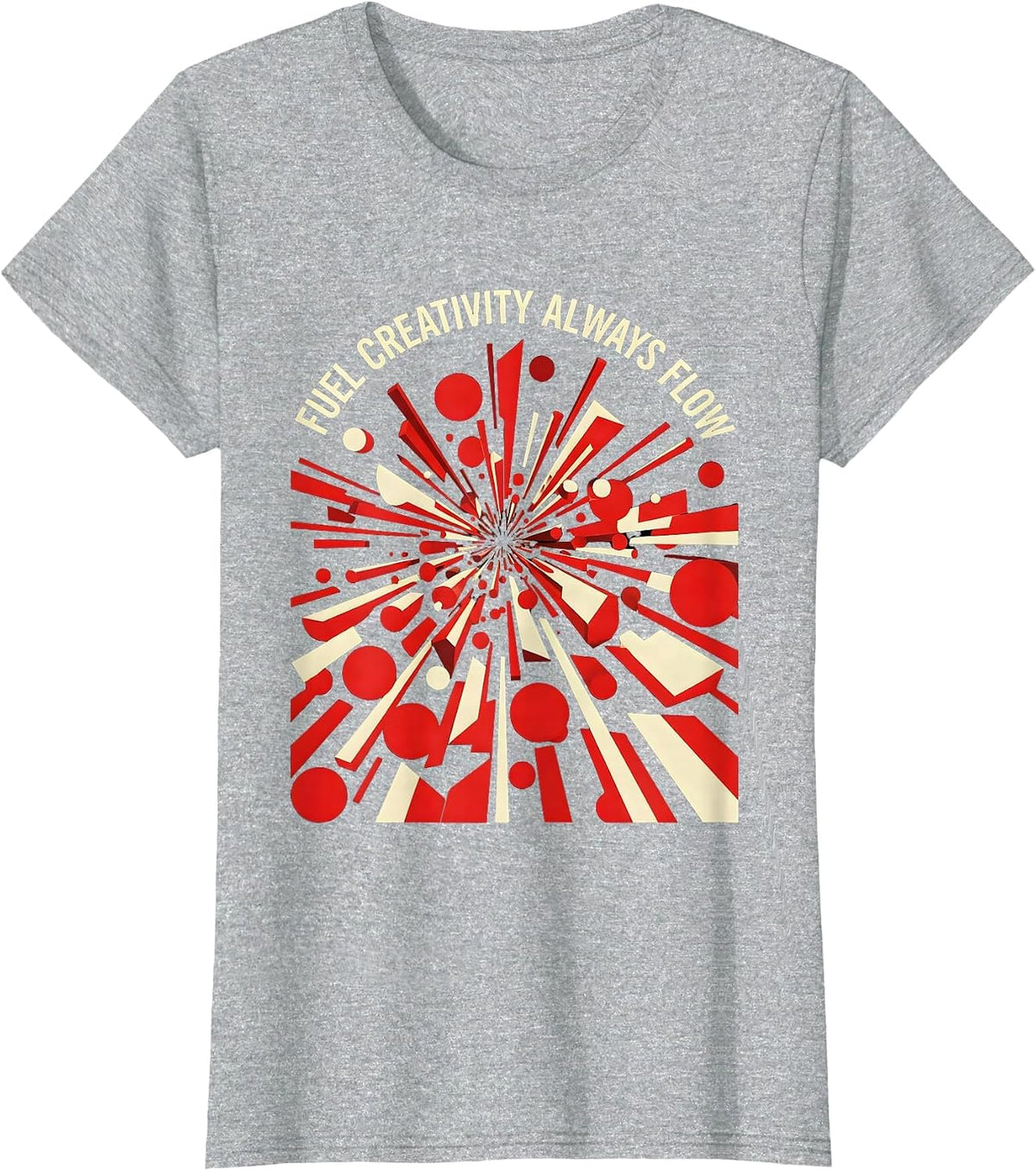 Women's Fuel Creativity Always Flow Artistic Design T-Shirt - Heather Grey