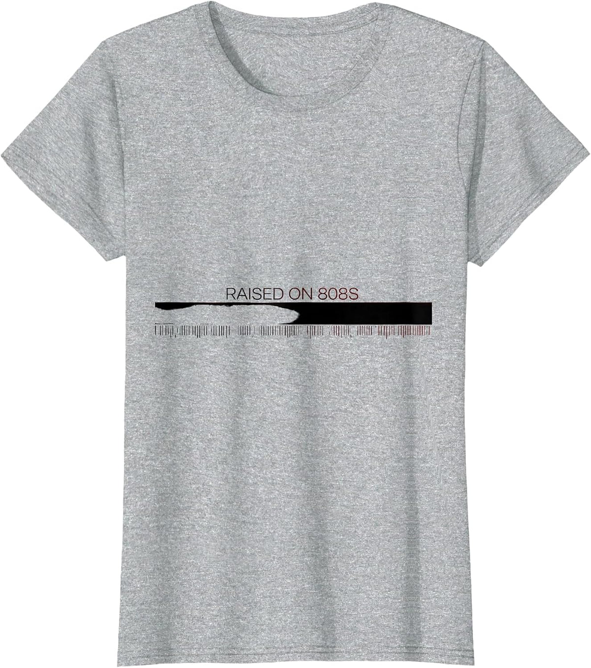 Women's Raised On 808s Minimalist Trap Music Hip Hop Gift T-Shirt - Heather Grey
