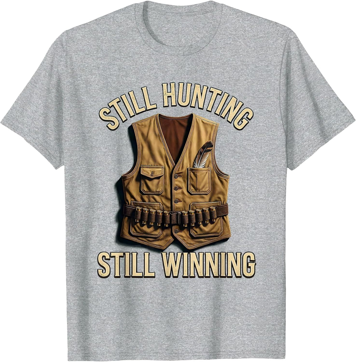 Men's Still Hunting Still Winning Outdoors Design T-Shirt - Heather Grey