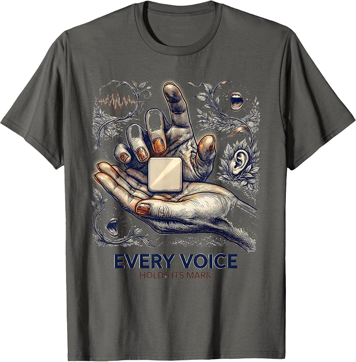 Men's Every Voice Holds Its Mark Speech Language Pathologist SLP T-Shirt - Asphalt Grey