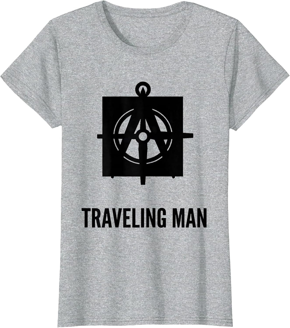 Women's Traveling Man Masonic Square and Compass Freemason Fraternal T-Shirt - Heather Grey