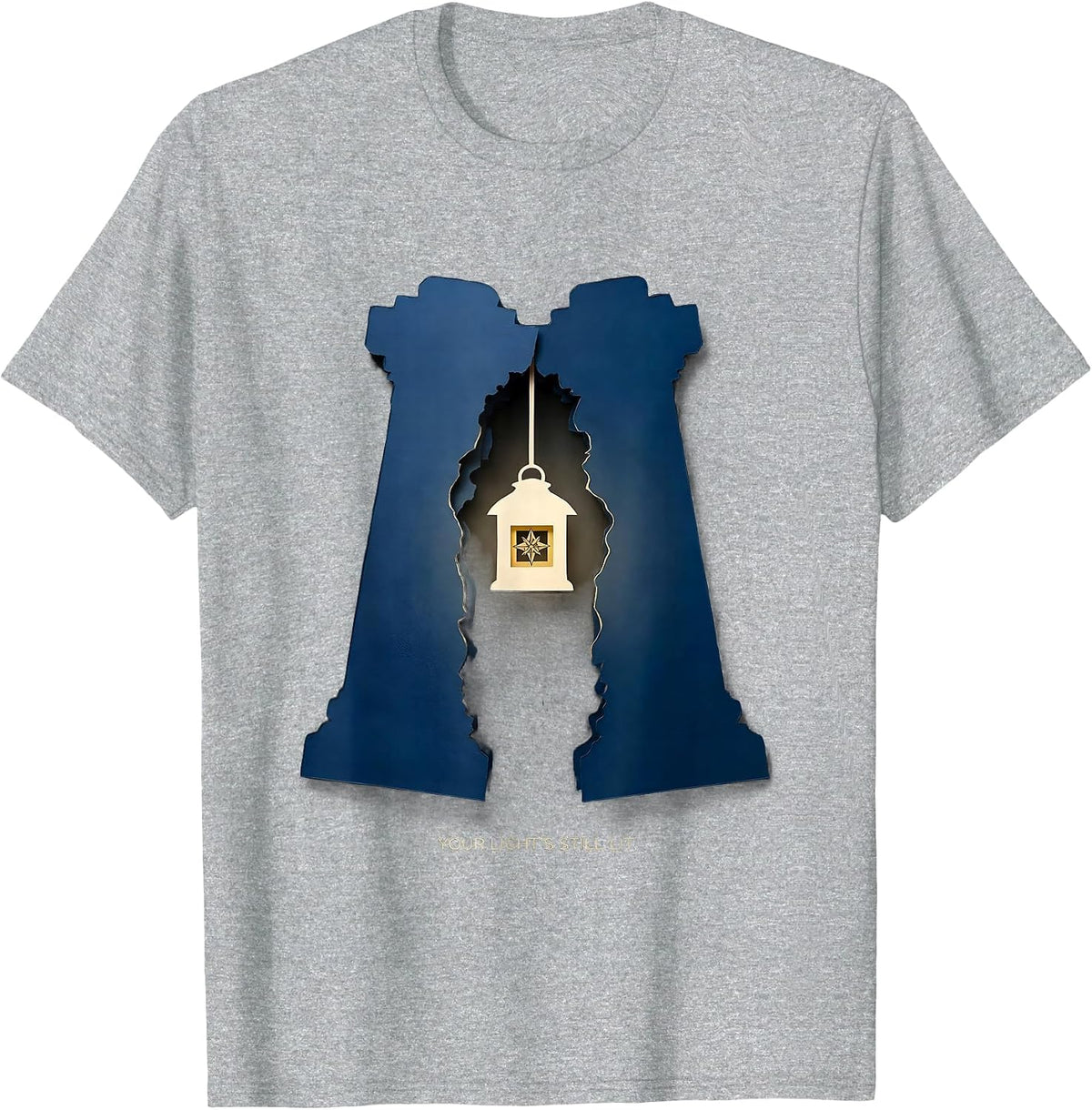 Men's Your Light's Still Lit Masonic Square Compass Freemason T-Shirt - Heather Grey