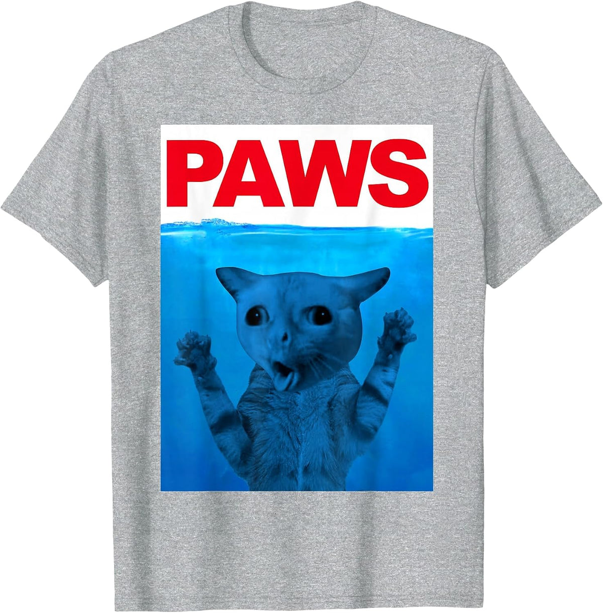 Paws Cat Meme Humor Funny Kitty Lover Funny Cats Dads Mom T-Shirt - Heather Grey