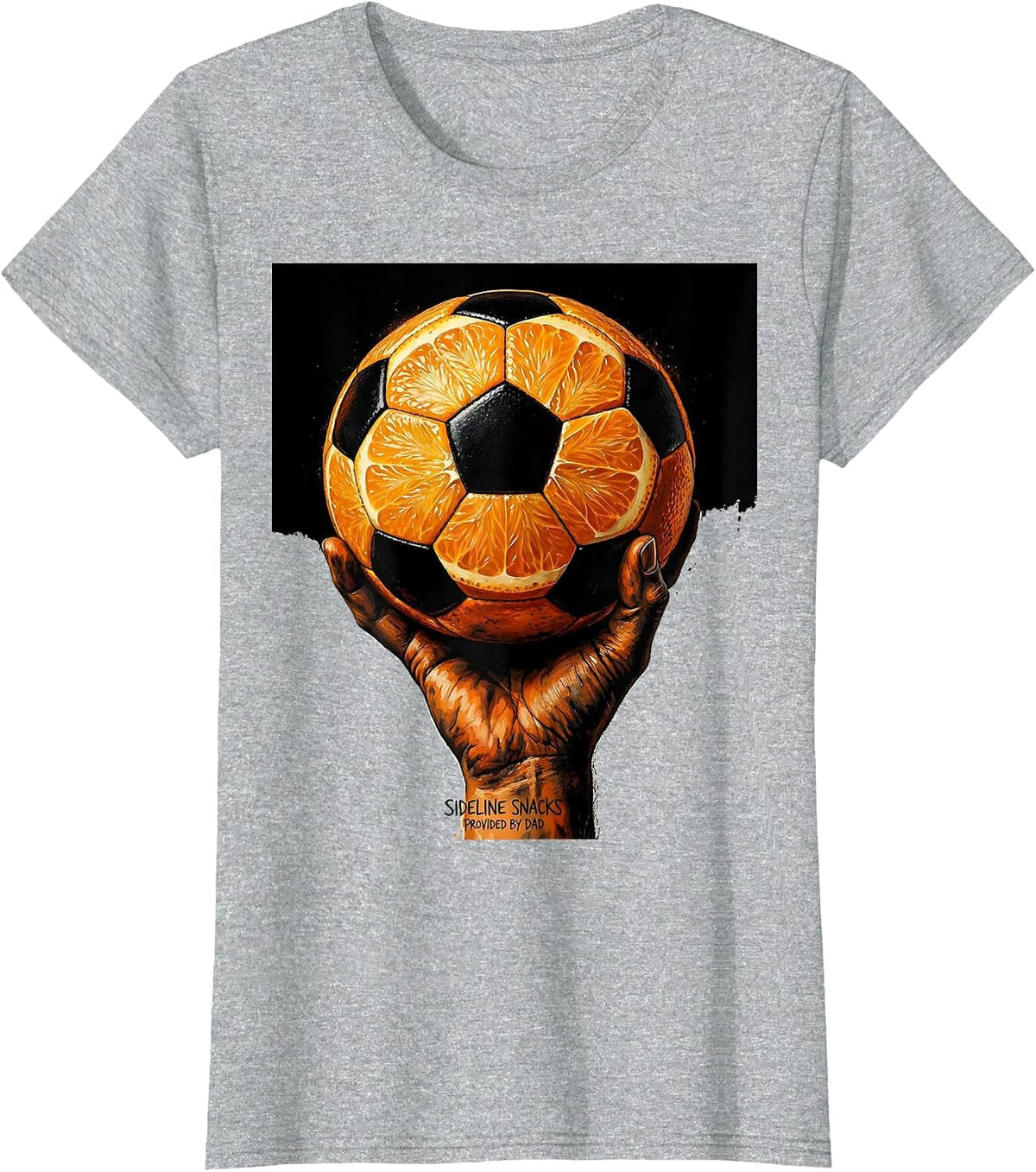 Women's Sideline Snacks Provided By Dad Soccer Design T-Shirt - Heather Grey