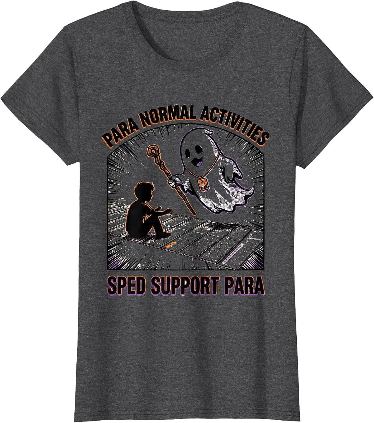 Women's Para Normal Activities SPED Support Para T-Shirt - Dark Heather Grey