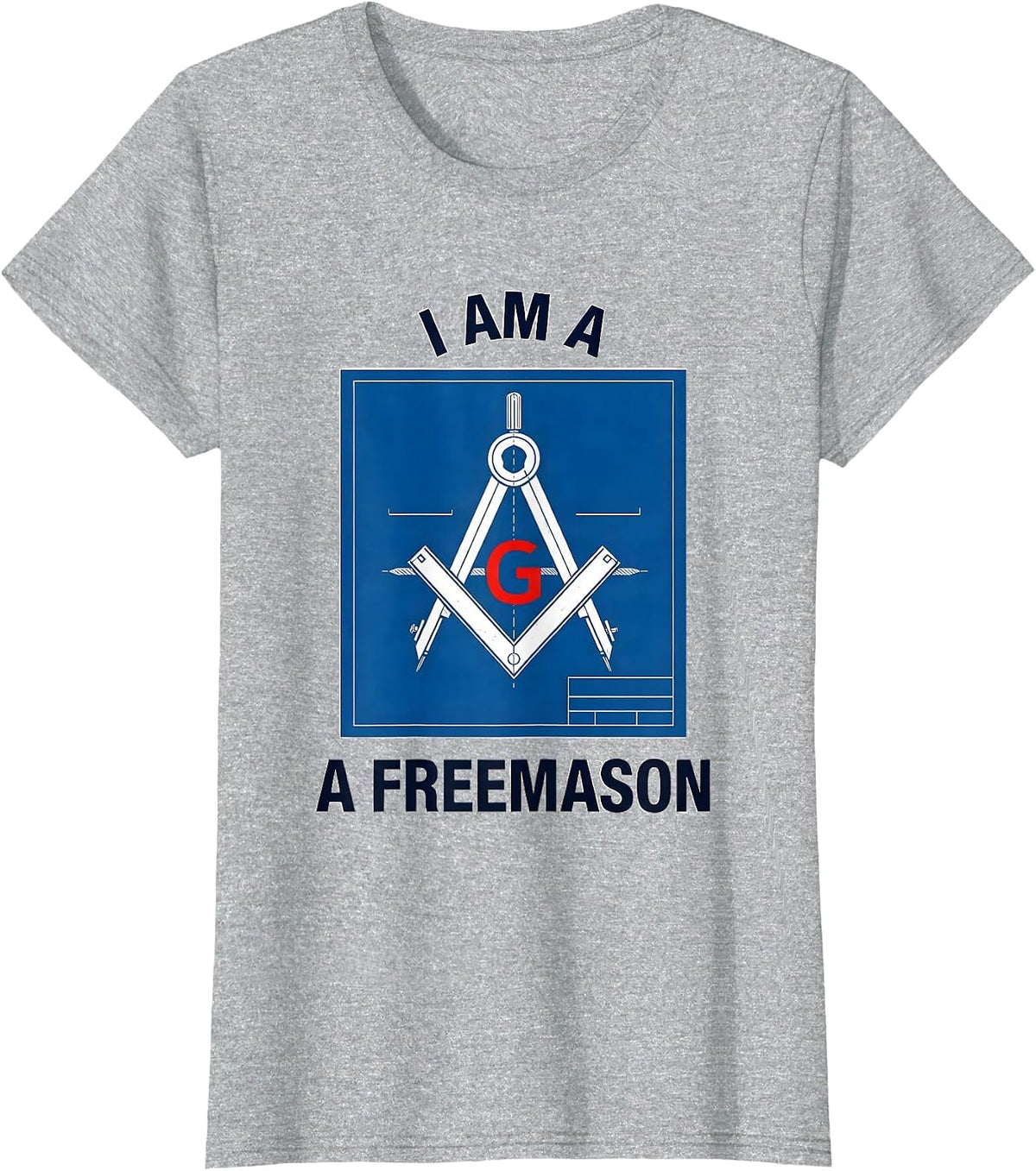 I Am A Freemason Technical Blueprint Masonic Fraternal Pride T-Shirt - Heather Grey