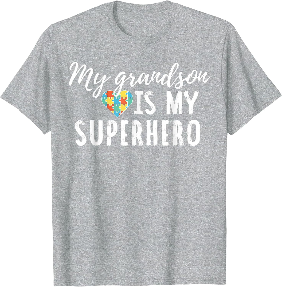 Autism Awareness Shirt for Grandma or Grandpa T-Shirt - Heather Grey