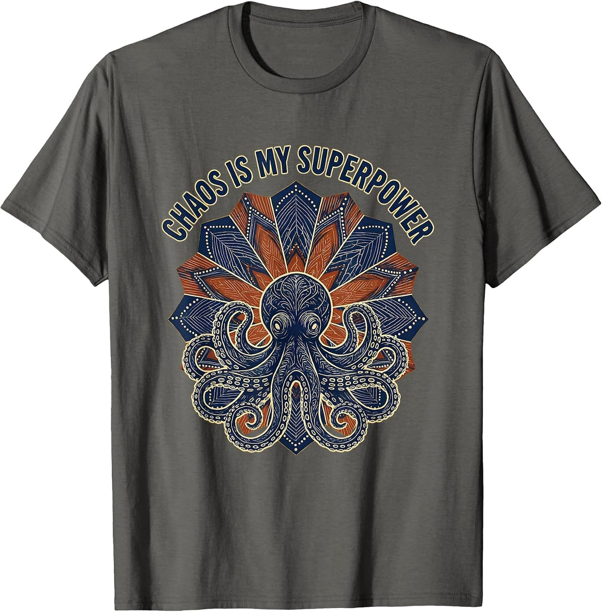 Chaos Is My Superpower Chaos Coordinator Design T-Shirt - Asphalt Grey