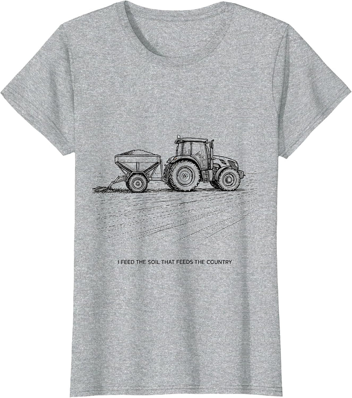 I Feed The Soil That Feeds The Country Funny Farmer Tractor T-Shirt - Heather Grey