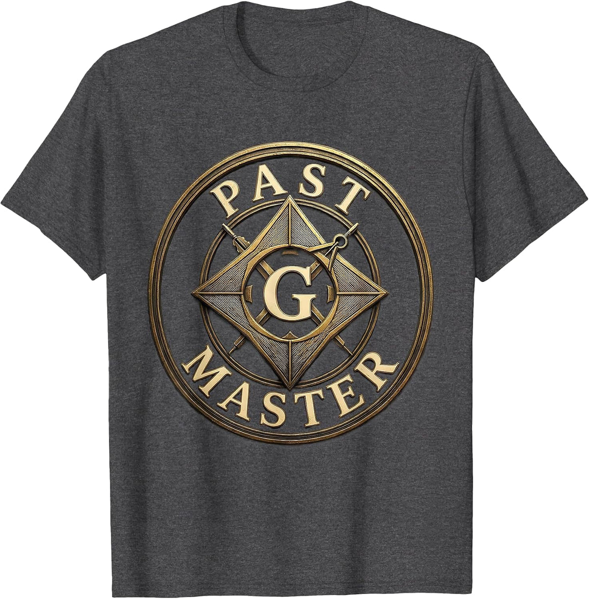 Past Master Masonic Square and Compass Freemason Grand Lodge T-Shirt - Dark Heather Grey