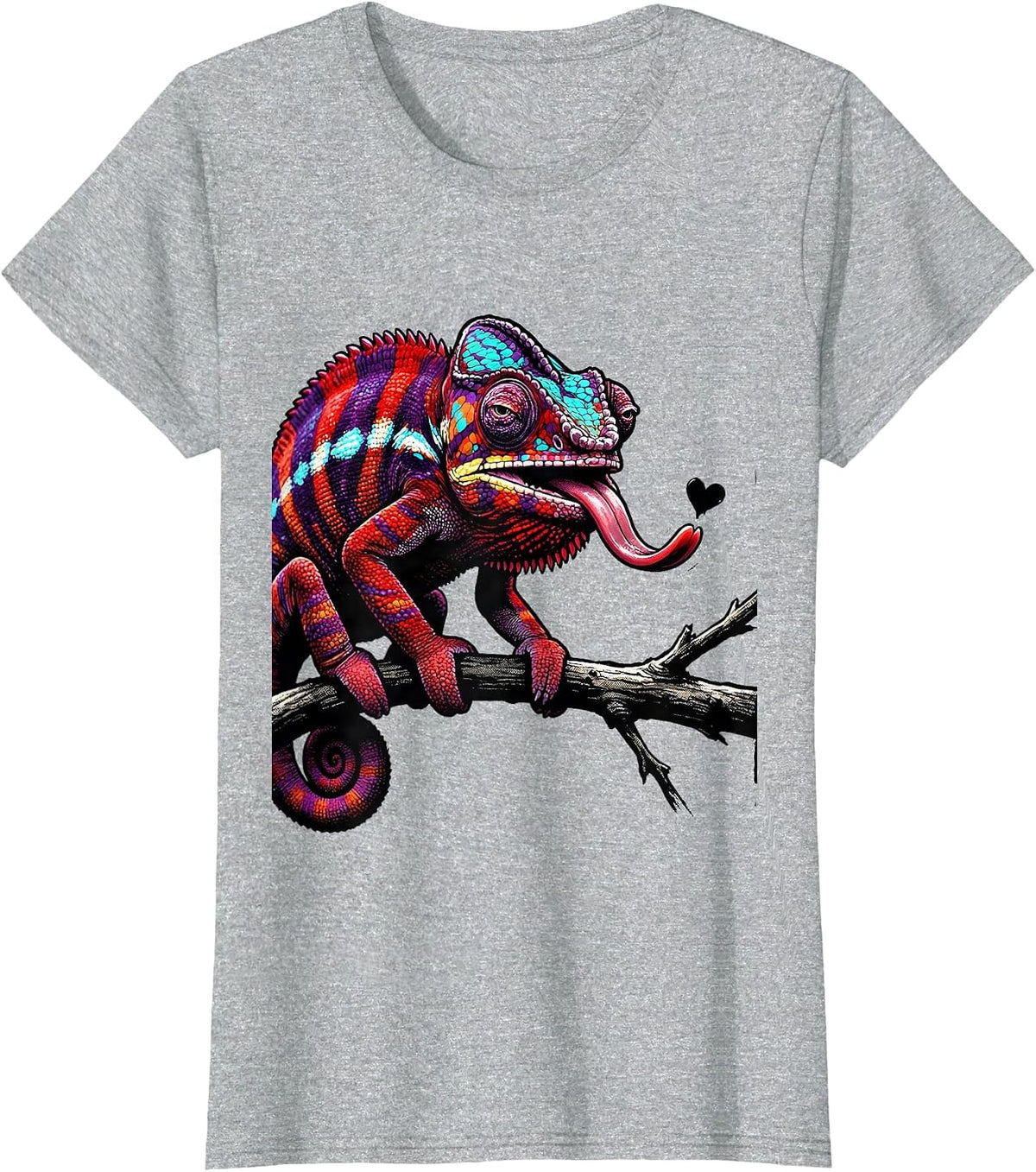 Women's Pride Chameleon Crude Humor LGBTQ Ally Funny T-Shirt - Heather Grey