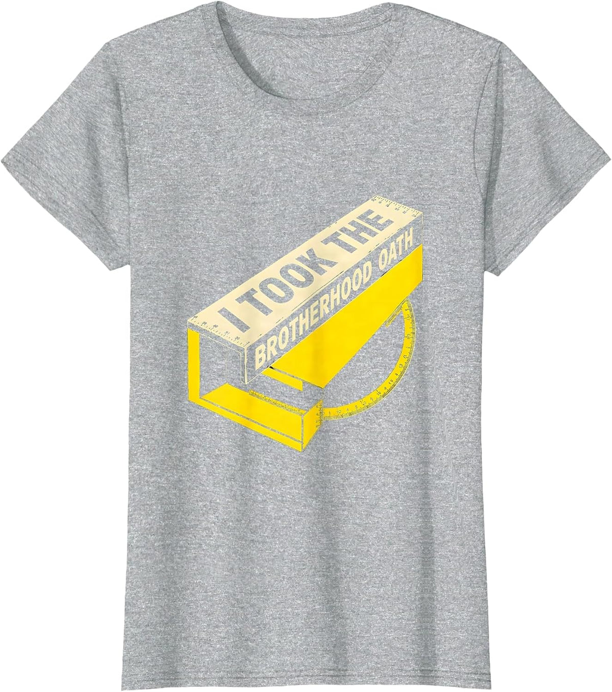I Took The Brotherhood Oath Masonic Freemason Square T-Shirt - Heather Grey