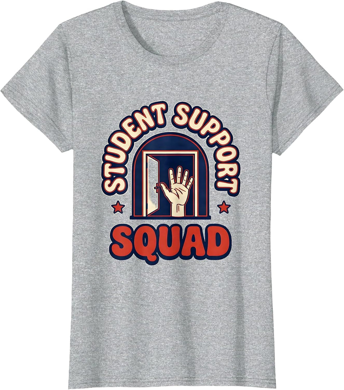 Student Support Squad Retro PTA Crew Parent Volunteer Pride T-Shirt - Heather Grey