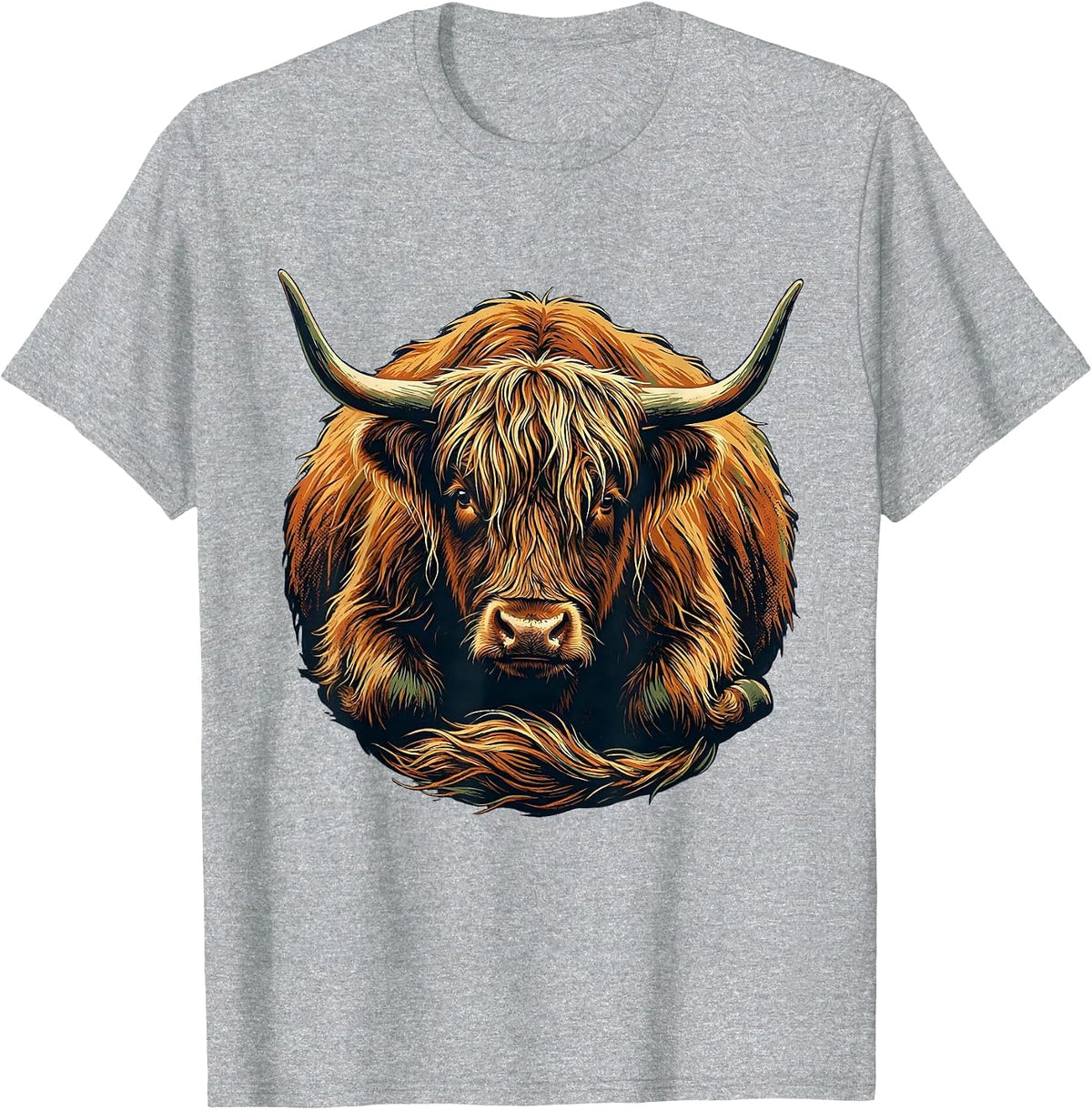 Men's Sealed Highland Cow Farm Animal Humor Cute T-Shirt - Heather Grey