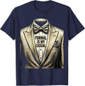 Formal Is My Casual Tuxedo Graphic Design T-Shirt - Navy Blue