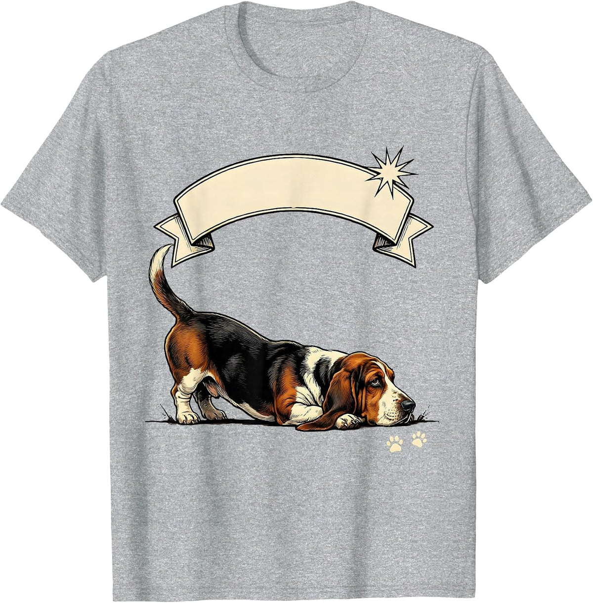 Men's Basset Hound Dog Breed Funny Gift for Dog Lovers T-Shirt - Heather Grey