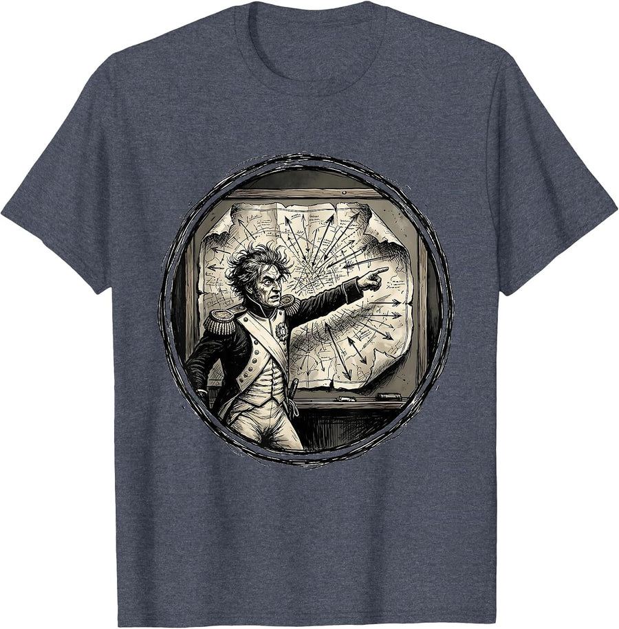 Chaos Coordinator Frazzled General Graphic T-Shirt - Heather Blue