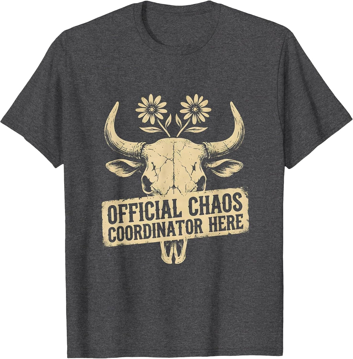 Men's Official Chaos Coordinator Funny Humor Design T-Shirt - Dark Heather Grey