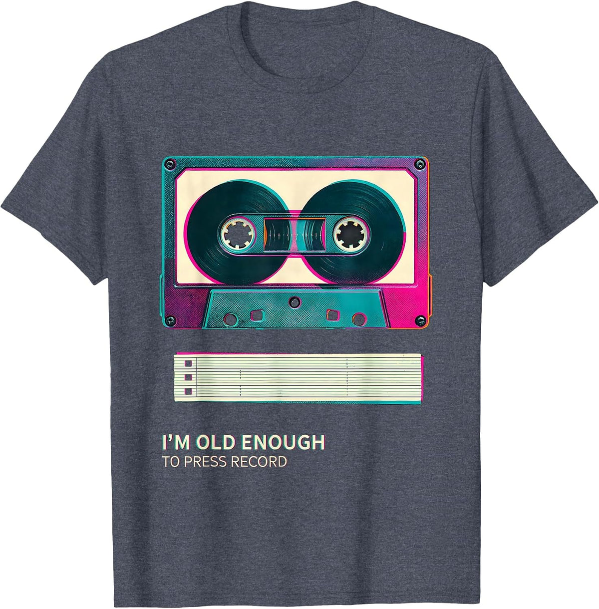 I'm Old Enough To Press Record Retro Cassette Tape Hip Hop T-Shirt - Heather Blue