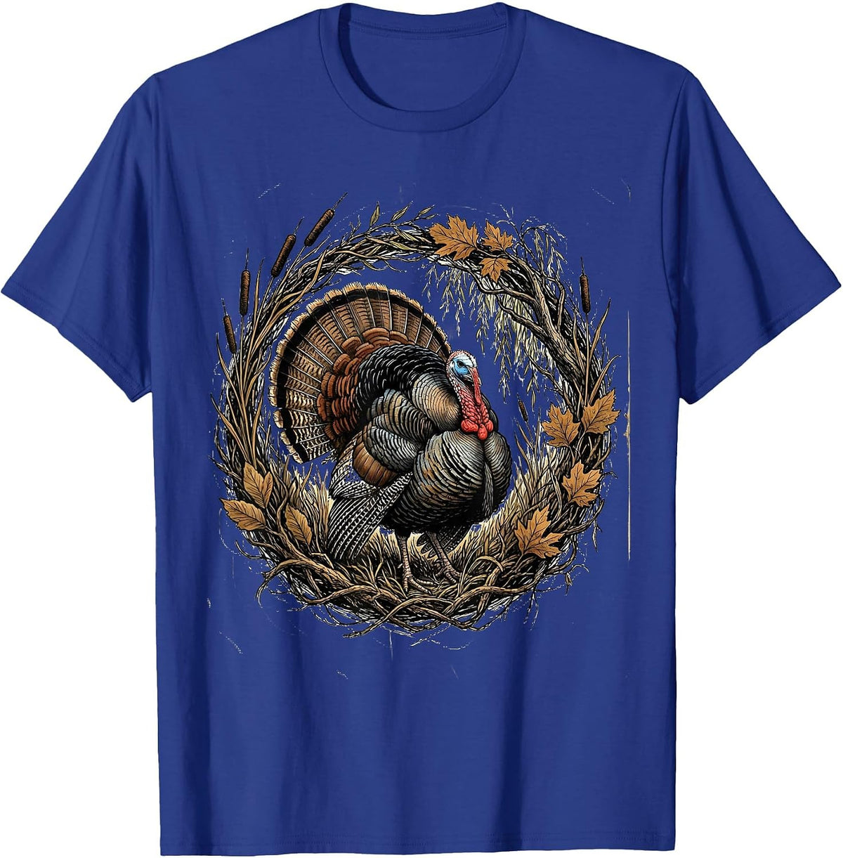 Men's Bottomland Camo Turkey Strutter River Bottom T-Shirt - Royal Blue