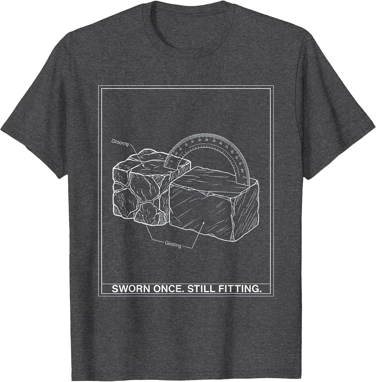 Sworn Once Still Fitting Freemason Square & Compass T-Shirt - Dark Heather Grey