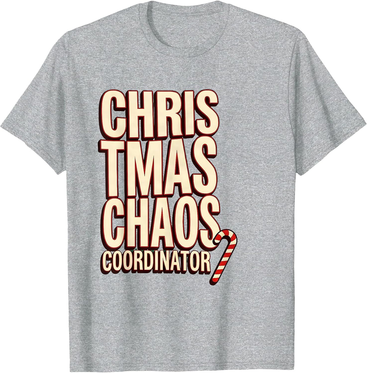 Men's Christmas Chaos Coordinator Funny Matching Couples His T-Shirt - Heather Grey