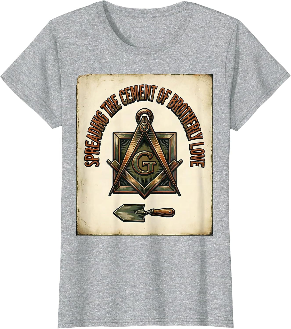 Spreading The Cement Of Brotherly Love Vintage Freemason T-Shirt - Heather Grey