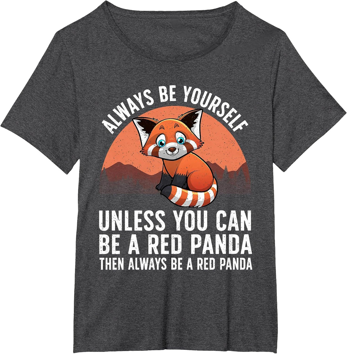 Cool Red Panda Design for Men Women Kids Animal Lover Pandas T-Shirt - Dark Heather Grey