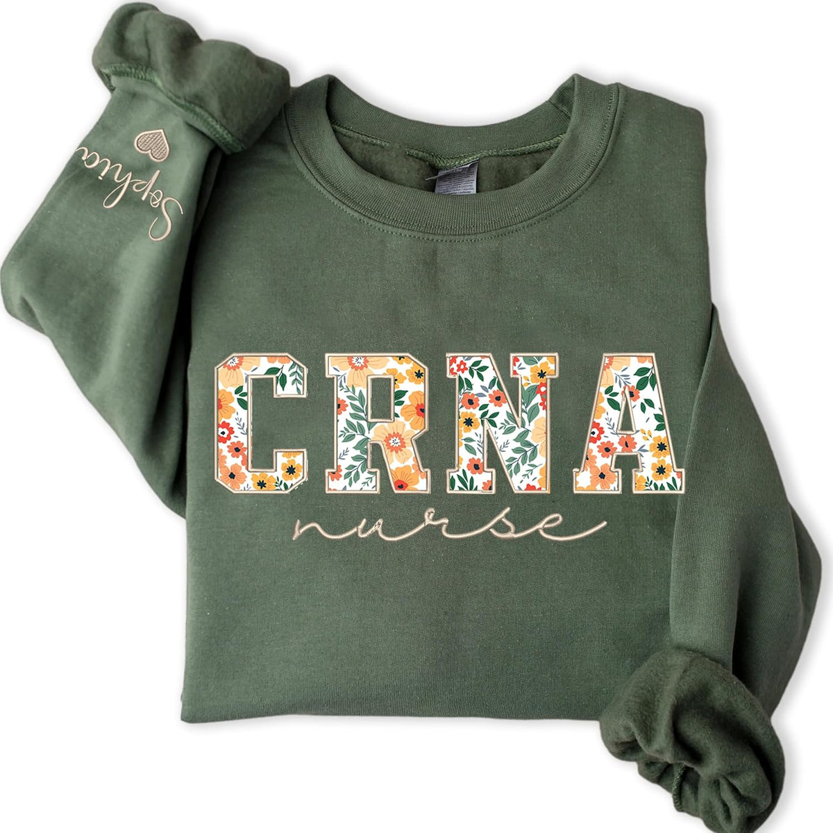 Chillever - Personalized Embroidered Nurse Sweatshirt, Custom Name Nurse Gifts RN LPN APRN CNA, Gift for Nurses Day - A11