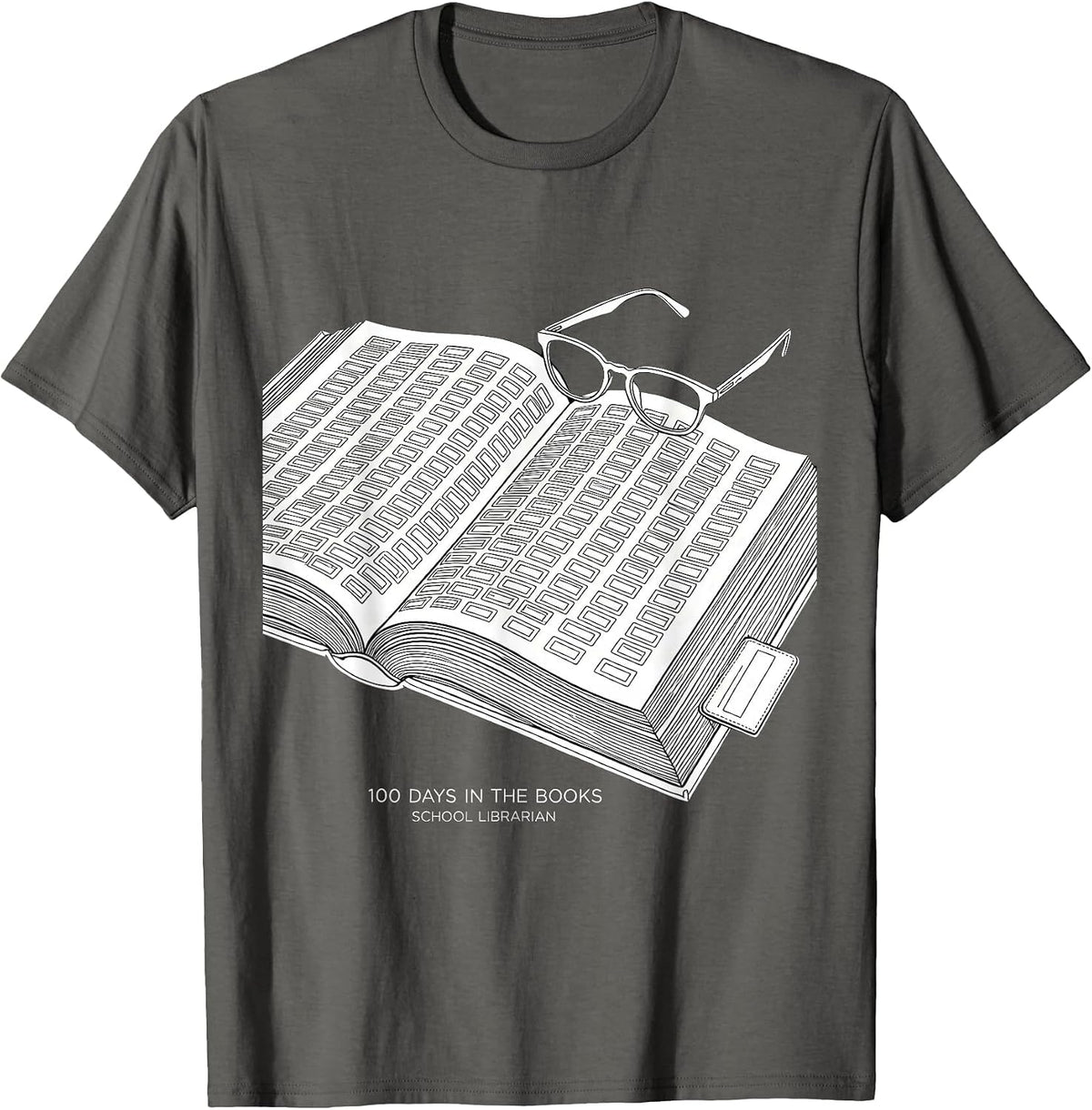 Men's 100 Days In The Books School Librarian T-Shirt - Asphalt Grey