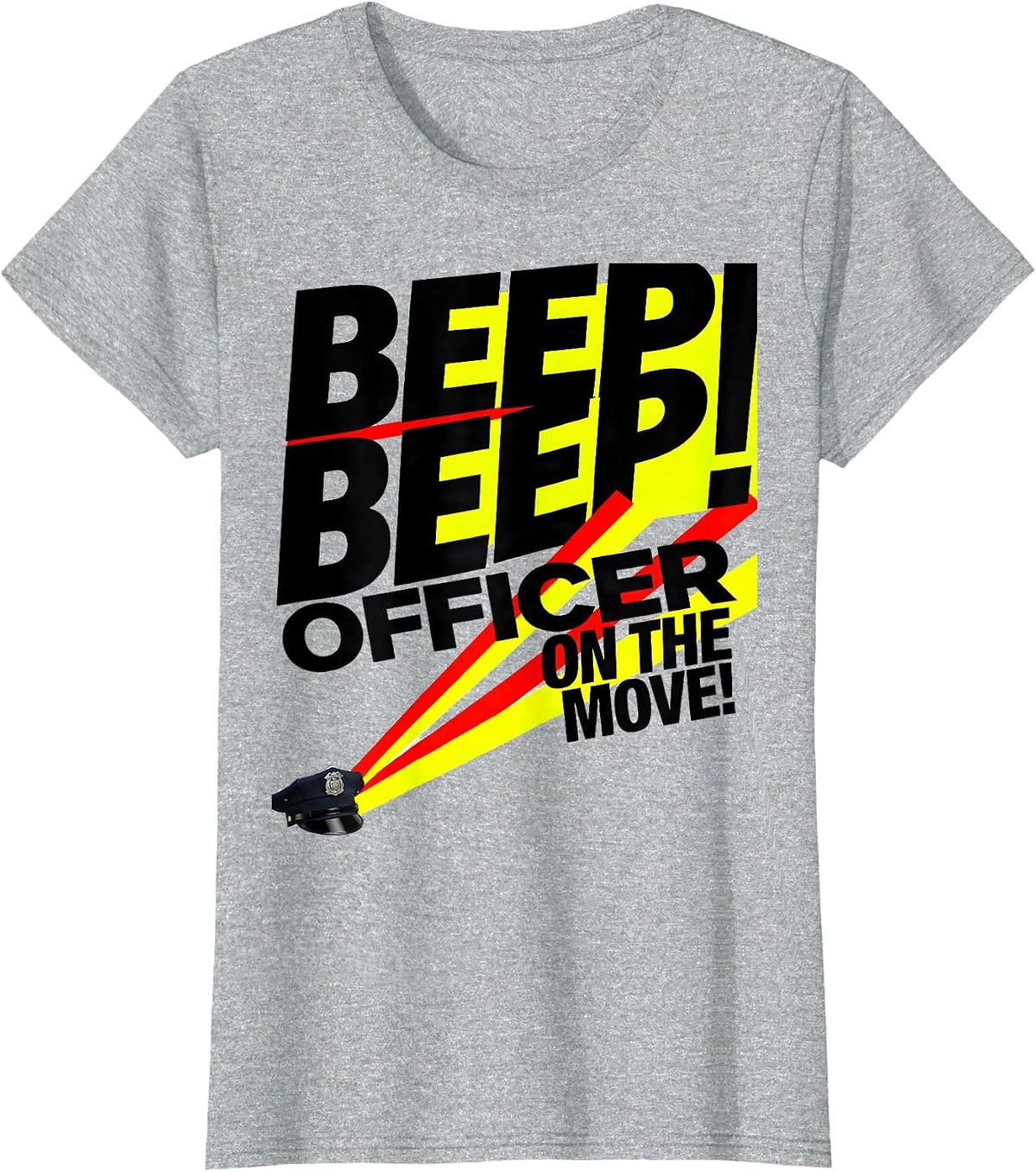 Beep Beep! Officer On The Move! Funny Police Officer Kids T-Shirt - Heather Grey