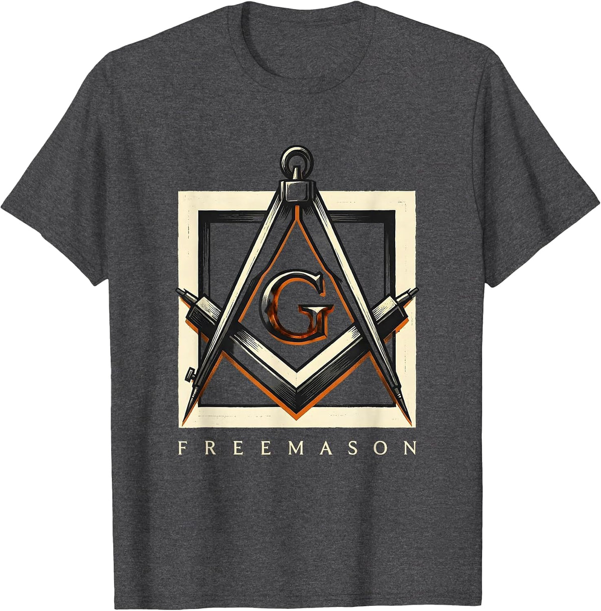 Freemason Square And Compass Fraternal Pride Grand Lodge T-Shirt - Dark Heather Grey