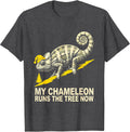 Men's My Chameleon Runs The Tree Now Whimsical Ugly Sweater T-Shirt - Dark Heather Grey