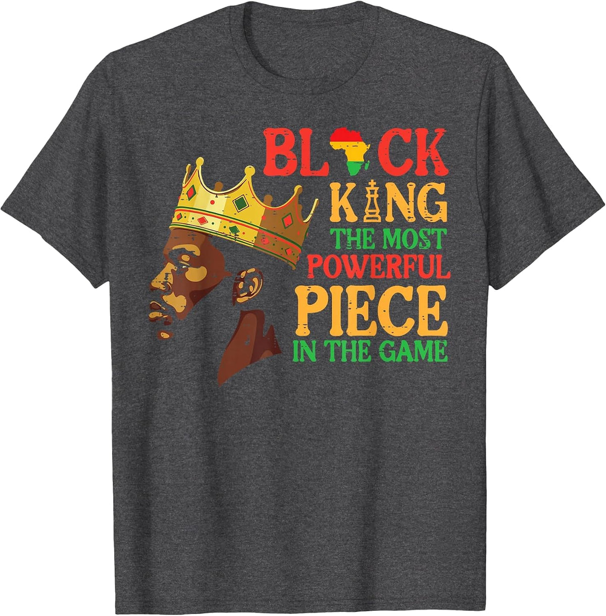 Juneteenth Black King Black History African Dad Men T-Shirt - Dark Heather Grey