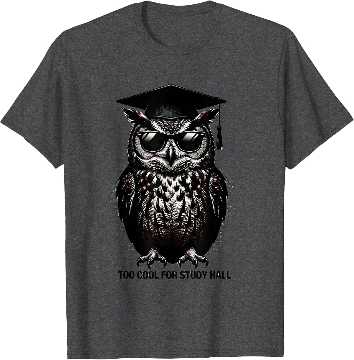Men's Too Cool For Study Hall Teacher Life Design T-Shirt - Dark Heather Grey