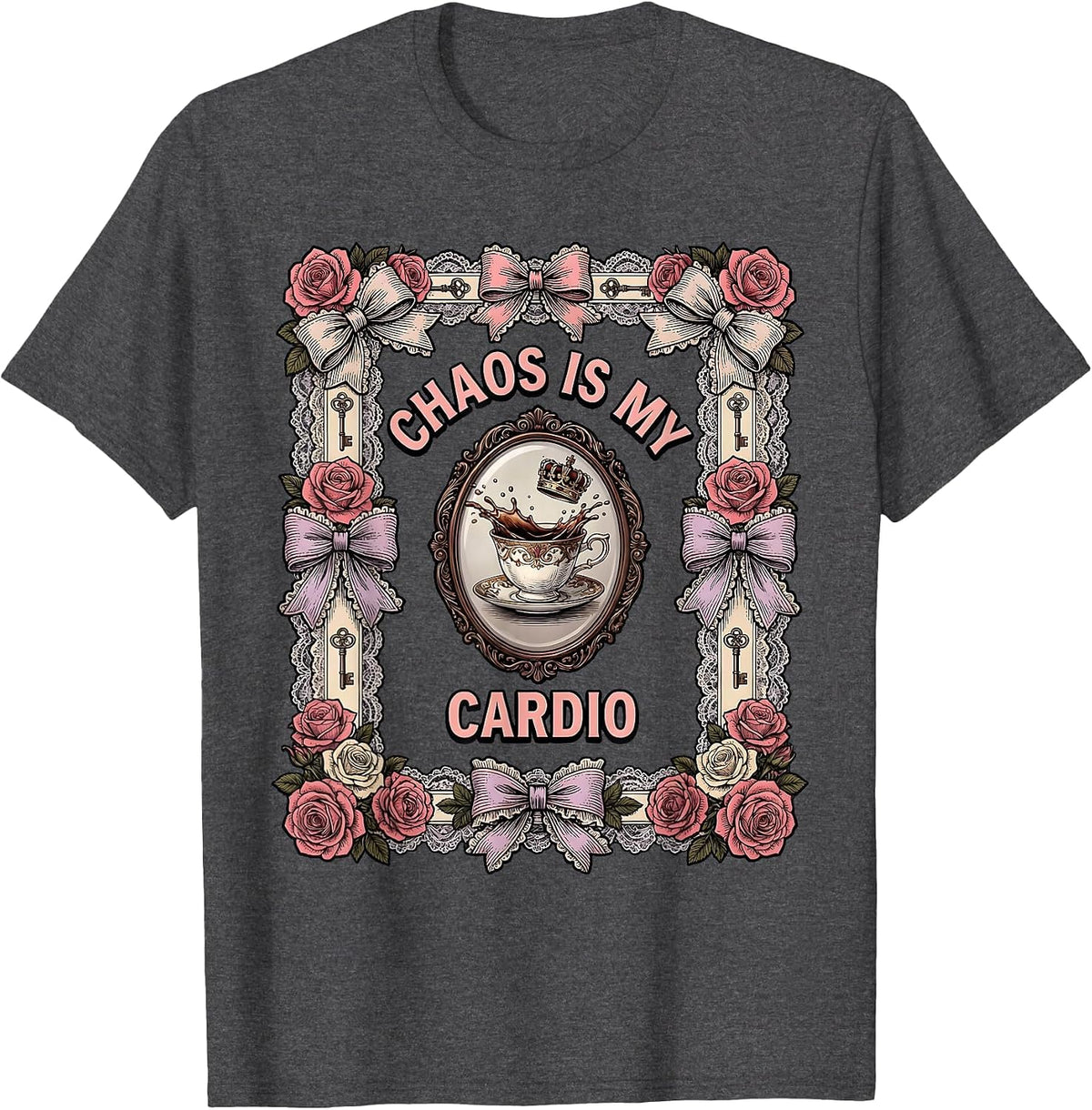 Men's Chaos Is My Cardio Chaos Coordinator Design T-Shirt - Dark Heather Grey