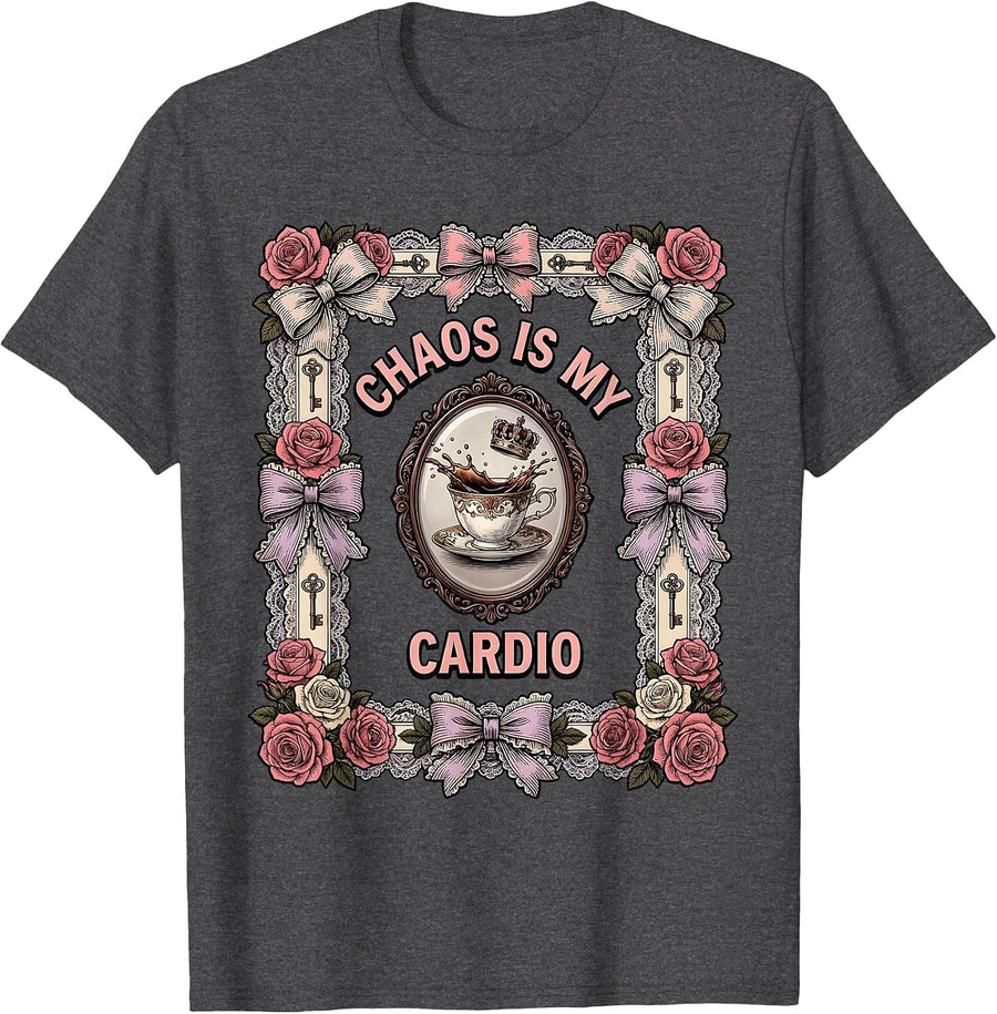 Men's Chaos Is My Cardio Chaos Coordinator Design T-Shirt - Dark Heather Grey