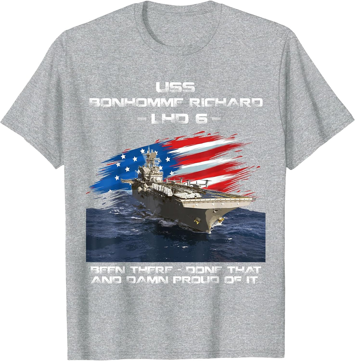 USS Bonhomme Richard LHD-6 Amphibious Storm Ship Veteran T-Shirt - Heather Grey