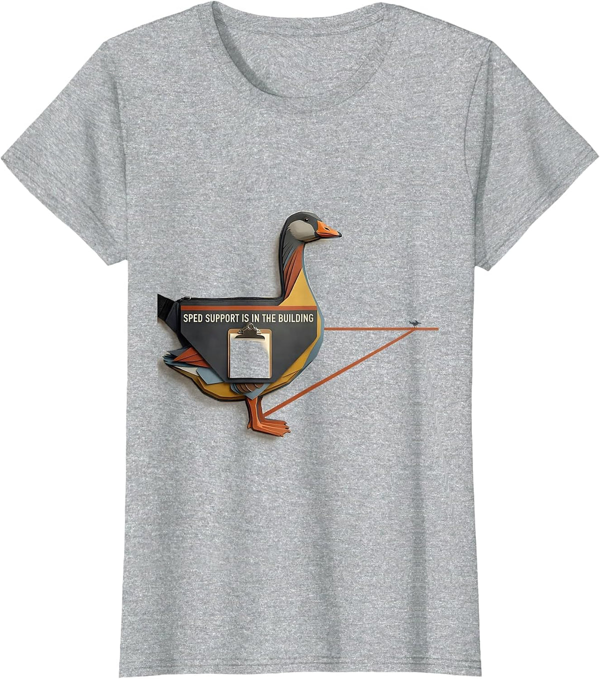 Women's SPED Support Is In The Building Funny Special Education T-Shirt - Heather Grey