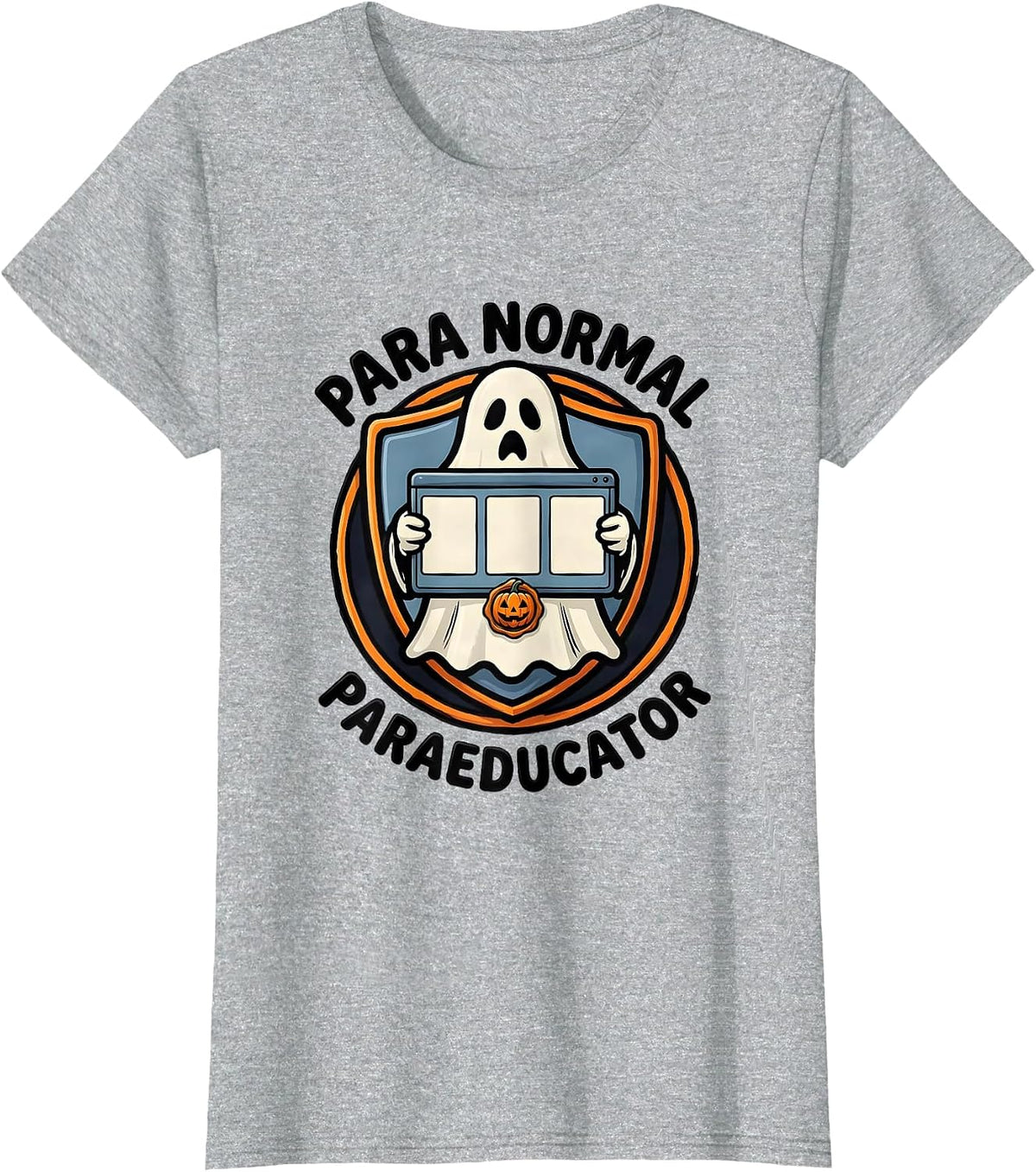 Para Normal Paraeducator Ghost Halloween Para Teacher Aide T-Shirt - Heather Grey