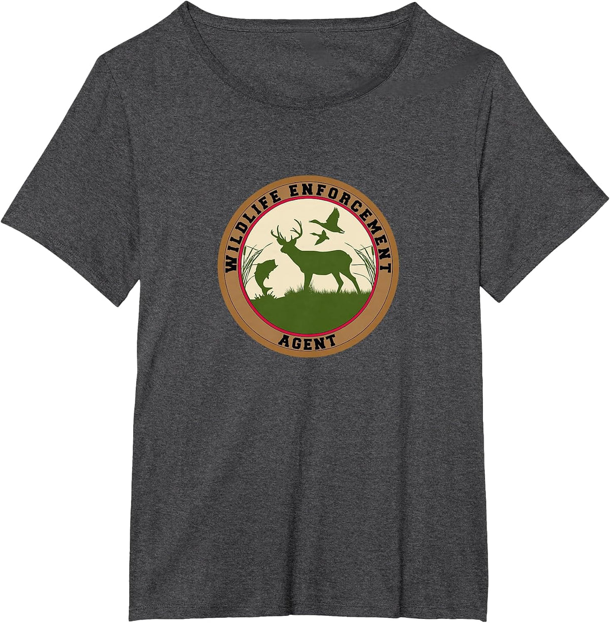 Wildlife Enforcement Agent Officer Uniform Duty T-Shirt - Dark Heather Grey