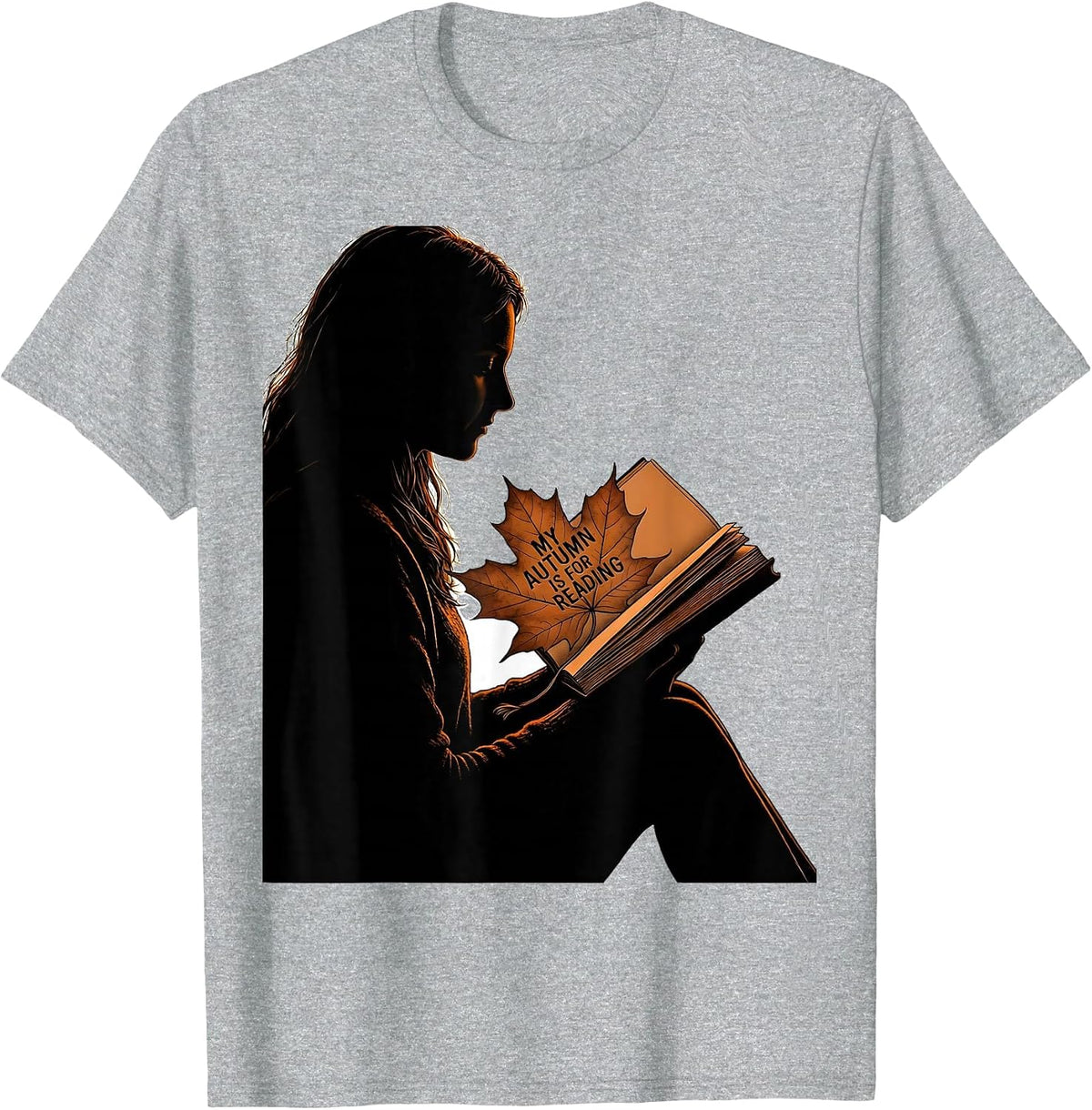 Men's My Autumn Is For Reading Wholesome Teacher Book Lover Fall T-Shirt - Heather Grey