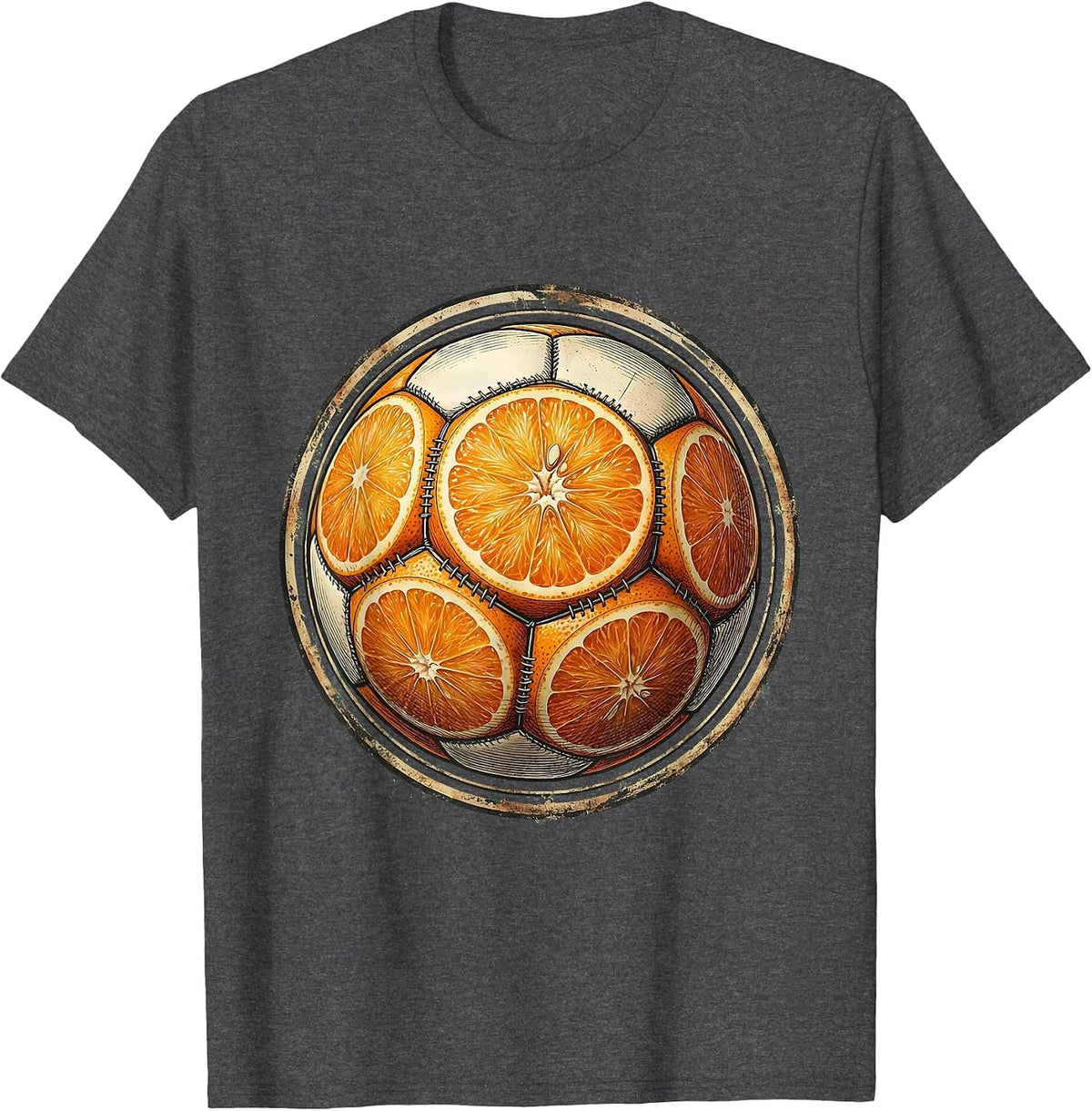 Men's Soccer Dad Orange Slice Soccer Ball Graphic T-Shirt - Dark Heather Grey