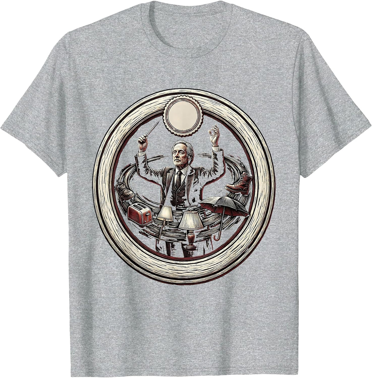 Men's Serene Conductor Chaos Coordinator Deadpan Humor T-Shirt - Heather Grey