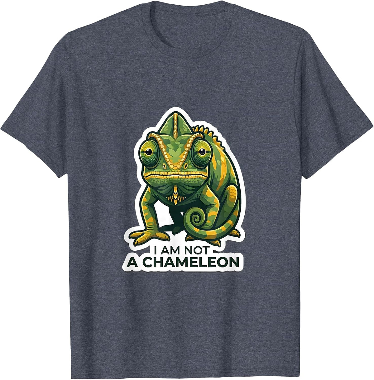 I Am Not A Chameleon Funny Reptile Lover Costume Pet Humor T-Shirt - Heather Blue