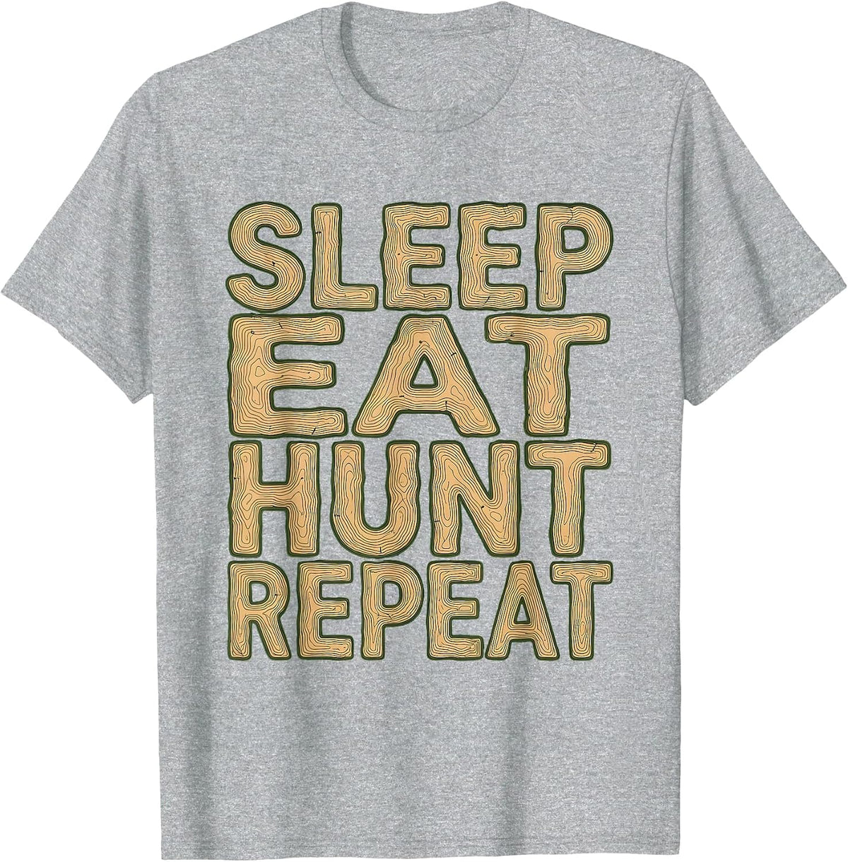 Men's Sleep Eat Hunt Repeat Camo Hunting Design T-Shirt - Heather Grey