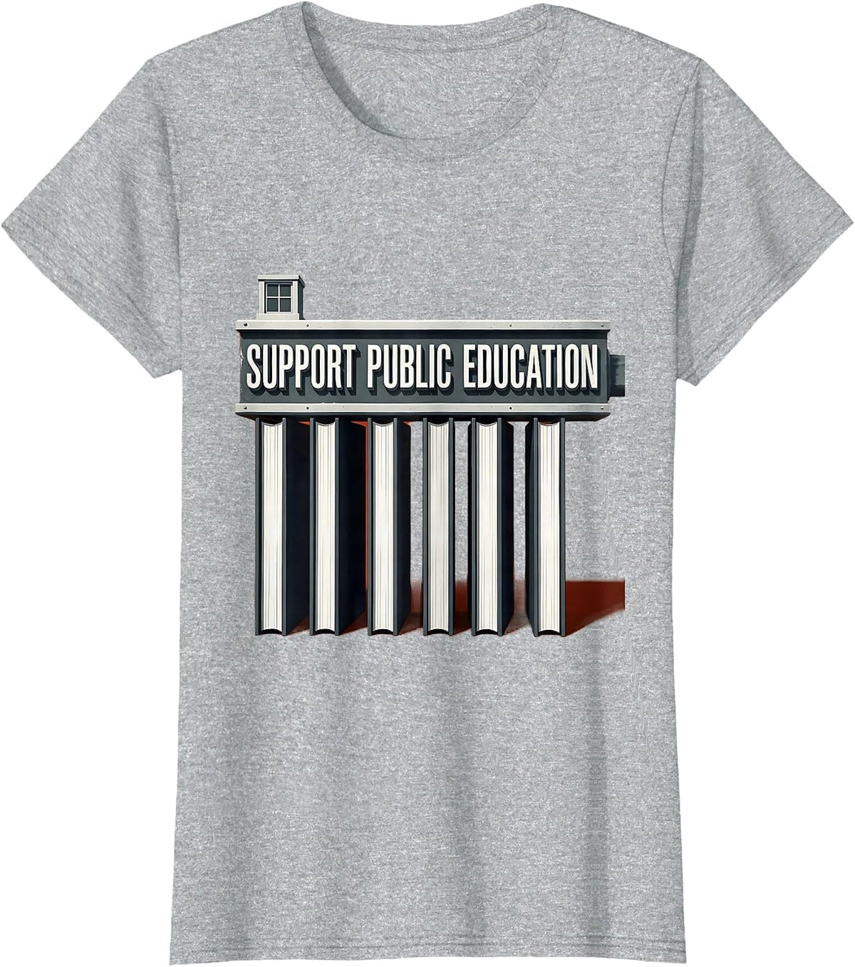 Women's Support Public Education Red For Ed Teacher Protest T-Shirt - Heather Grey