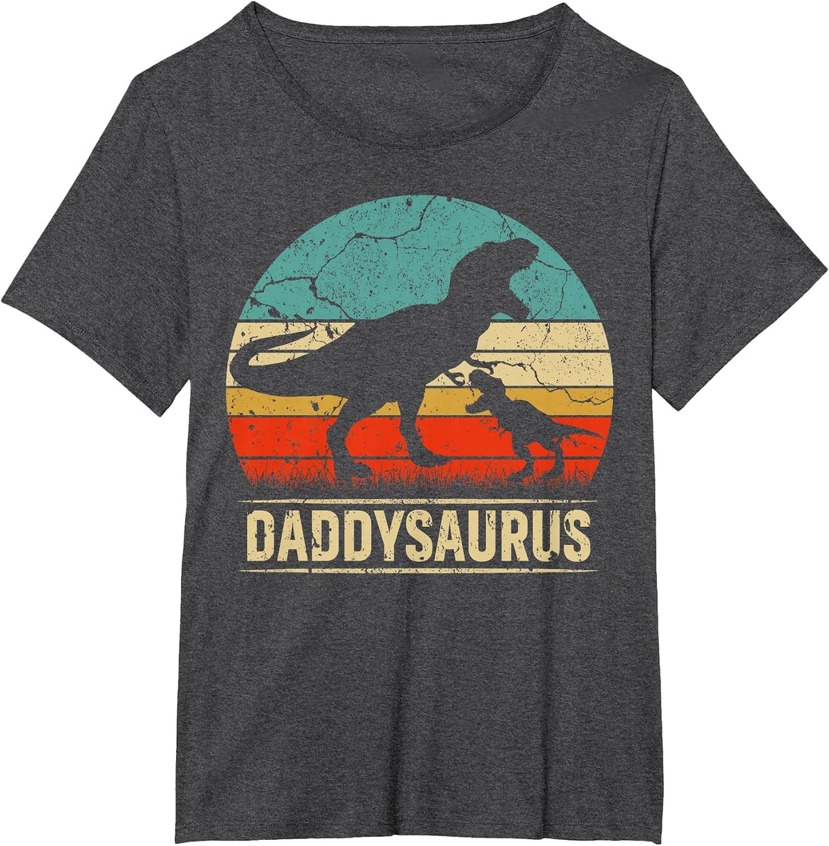 Daddysaurus T Rex Dinosaur Daddy Saurus Family Matching T-Shirt - Dark Heather Grey