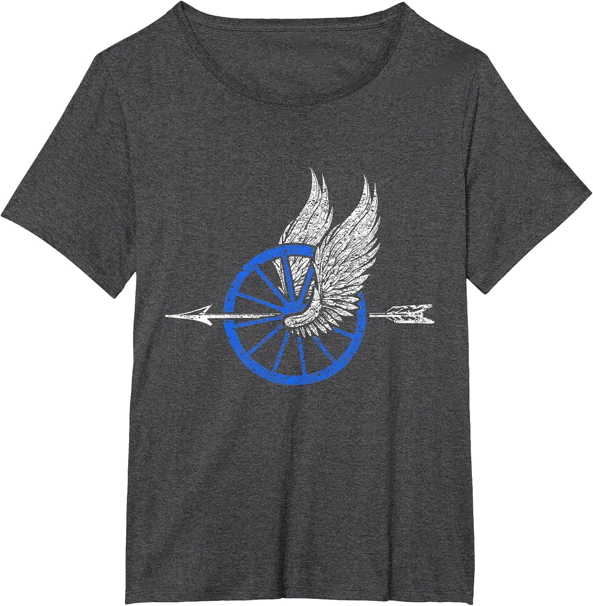 Law Enforcement Motorcycle Unit Tshirt Wing Wheel Arrow Tee T-Shirt - Dark Heather Grey